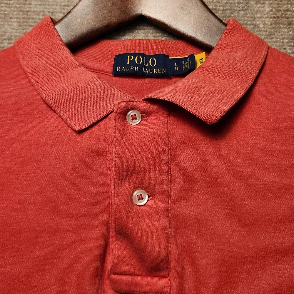 Polo Ralph Lauren Polo Shirt Mens Large Red Short Sleeve Pony Logo Cotton